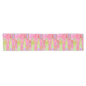 Groovy Pink Green Wave abstract Korte Tafelloper (Horizontaal)