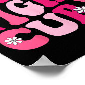 Groovy Pink Hope Fight Cure Borstkanker Awarenen Poster (Hoek)