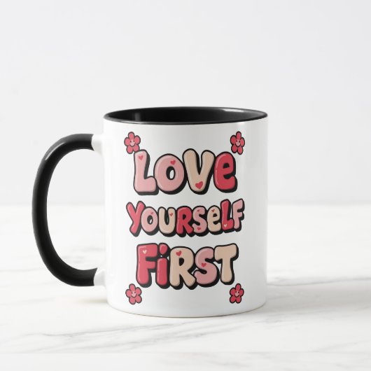 Groovy Pink "Love Yourself First" Quote Mok (Links)