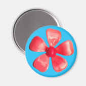 Groovy Pink MOD Hippie Daisy Flower Power Floral Magneet (Voorkant / Achterkant)