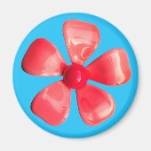 Groovy Pink MOD Hippie Daisy Flower Power Floral Magneet (Voorkant)