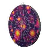 Groovy Pink Paars en Gele Ggloeibubbelbuis Abstr. Dartbord (Voorkant Rechts)