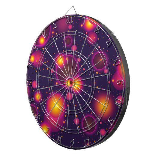 Groovy Pink Paars en Gele Ggloeibubbelbuis Abstr. Dartbord (Voorkant Rechts)