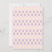 Groovy Pink Paars Retro Geometric Vrijgezellenfees Kaart (Achterkant)