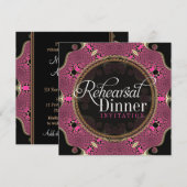Groovy Pink Rehearsal Dinner Invitations Kaart (Voorkant / Achterkant)