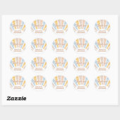Groovy Pink Retro Daisies Sunshine Dank je Ronde Sticker (Vel)