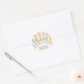 Groovy Pink Retro Daisies Sunshine Dank je Ronde Sticker (Envelop)