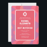 Groovy Pink Waves Star of David Custom Bat Mitzvah Kaart<br><div class="desc">Perfecte kaart om een vleermuismitswa of andere joodse viering aan te kondigen! Hand gemaakte kunst voor u met handlettering aan de achterkant! VOLLEDIG ! Klik op "Personaliseren" hierboven om de tekst te bewerken. Klik op "bewerken met behulp van design tool" om de lettertypen, kleuren en plaatsingen aan te passen en...</div>