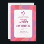 Groovy Pink Waves Star of David Custom Bat Mitzvah Kaart<br><div class="desc">Perfecte kaart om een vleermuismitswa of andere joodse viering aan te kondigen! Hand gemaakte kunst voor u met handlettering aan de achterkant! VOLLEDIG ! Klik op "Personaliseren" hierboven om de tekst te bewerken. Klik op "bewerken met behulp van design tool" om de lettertypen, kleuren en plaatsingen aan te passen en...</div>