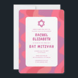 Groovy Pink Waves Star of David Custom Bat Mitzvah Kaart<br><div class="desc">Perfecte kaart om een vleermuismitswa of andere joodse viering aan te kondigen! Hand gemaakte kunst voor u met handlettering aan de achterkant! VOLLEDIG ! Klik op "Personaliseren" hierboven om de tekst te bewerken. Klik op "bewerken met behulp van design tool" om de lettertypen, kleuren en plaatsingen aan te passen en...</div>
