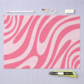 Groovy Pink Wavy Loops Retro Abstract Patroon Tissuepapier (Craft)