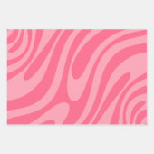 Groovy Pink Wavy Loops Retro Abstracte patronen Inpakpapier Vel (Voorkant 2)