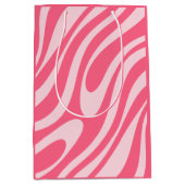 Groovy Pink Wavy Loops Retro Modern Abstract Medium Cadeauzakje (Voorkant)
