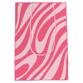 Groovy Pink Wavy Loops Retro Modern Abstract Medium Cadeauzakje (Achterkant)