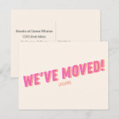 Groovy Pink We hebben nieuwe bewegende aankondigin Briefkaart (Voorkant / Achterkant)