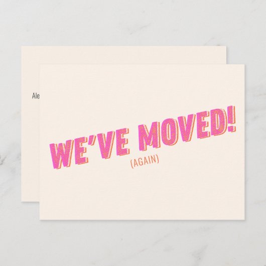 Groovy Pink We hebben nieuwe bewegende aankondigin Briefkaart (Voorkant / Achterkant)