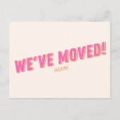 Groovy Pink We hebben nieuwe bewegende aankondigin Briefkaart (Voorkant)