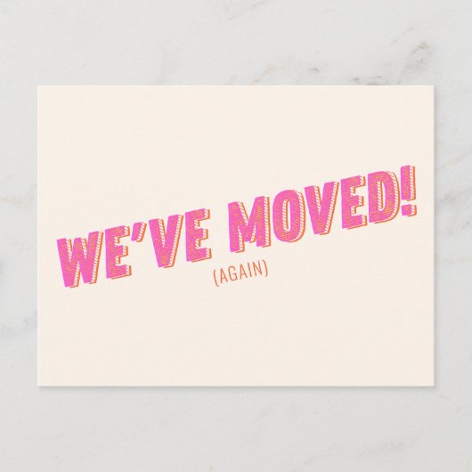 Groovy Pink We hebben nieuwe bewegende aankondigin Briefkaart (Voorkant)