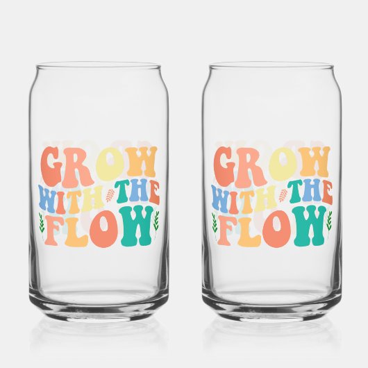 Groovy Plant Lover "Grow With The Flow" Graphic Blikvorm Glas (Voorkant)