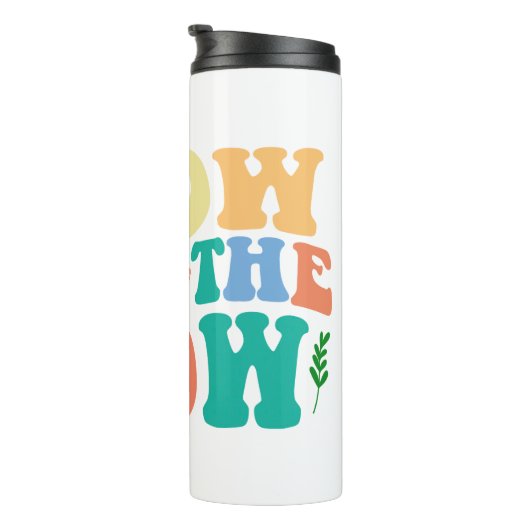 Groovy Plant Lover "Grow With The Flow" Graphic Thermosbeker (Geroteerd rechts)