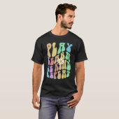 Groovy PLAY LEARN BE KIND REPEAT Retro Stop Bullyi T-shirt (Voorkant volledig)
