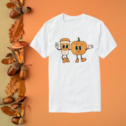 Groovy pompoen en latte t-shirt