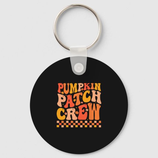 Groovy Pompoen Patch Bemanning Herfst Sfeer Herfst Sleutelhanger (Voorkant)