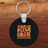 Groovy Pompoen Patch Bemanning Herfst Sfeer Herfst Sleutelhanger (Voorkant)