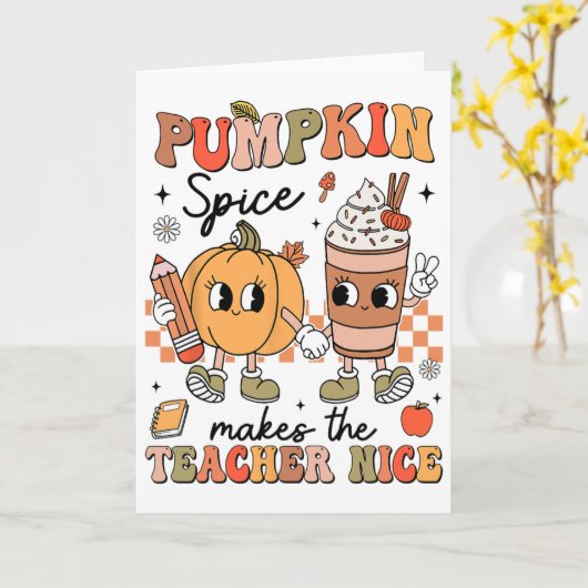 Groovy pompoen specerij maakt leraar mooie Herfst Kaart (Gele Bloem)