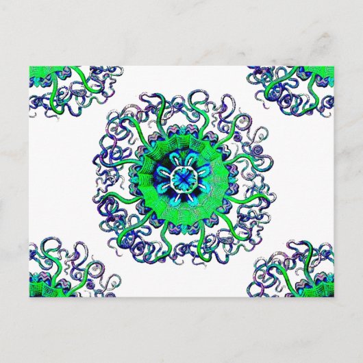 Groovy Pop Art Jellyfish MandalaTattoo Briefkaart (Voorkant)