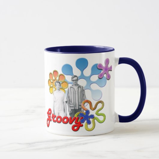 Groovy Pop Art Mok met Acent Flower (Rechts)