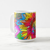 Groovy Pop Art Sunflower Mok Cup (Voorkant links)