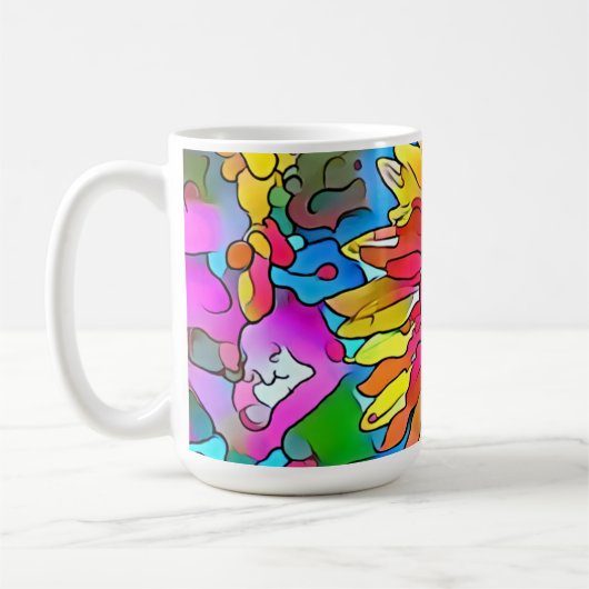 Groovy Pop Art Sunflower Mok Cup (Links)