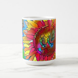 Groovy Pop Art Sunflower Mok Cup