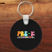 Groovy Pre-k Ck naar school eerste schooldag jonge Sleutelhanger (Voorkant)