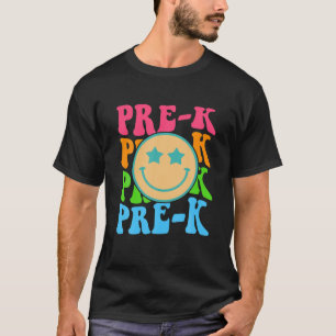 Groovy Pre-K Vibes Face Retro Teachers Kinder Teru T-shirt