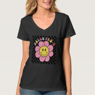 Groovy Pre K Vibes Gezicht Retro Leraren Terug Naa T-shirt