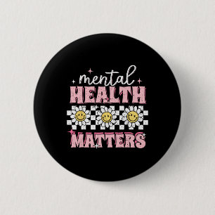 Groovy Problemen met de geestelijke gezondheid Men Ronde Button 5,7 Cm