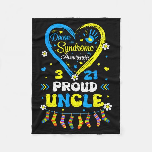Groovy Proud Down Syndrome Uncle Awareness Matchin Fleece Deken (Voorkant)
