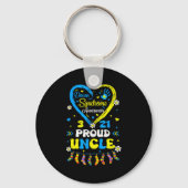 Groovy Proud Down Syndrome Uncle Awareness Matchin Sleutelhanger (Voorkant)