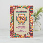 Groovy Psychedelic 60s 70s Floral Birthday Kaart (Staand voorkant)