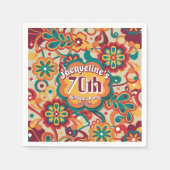 Groovy Psychedelic 60s 70s Floral Birthday Servet (Voorkant)