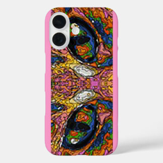 Groovy Psychedelic Cat Eyes iPhone 16 Hoesje