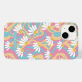 Groovy Psychedelic Daisy Flower Gepersonaliseerde  Case-Mate iPhone Case (Achterkant (horizontaal))