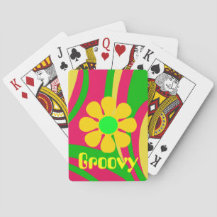 Groovy Psychedelic Flower Power Spelling-kaarten Pokerkaarten