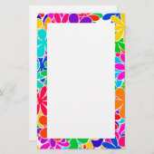 Groovy Psychedelic Flowers Briefpapier (Voorkant / Achterkant)