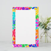 Groovy Psychedelic Flowers Briefpapier (Staand voorkant)