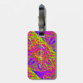 Groovy psychedelic hippie kleuren Thunder_Cove Bagagelabel (Achterkant verticaal)