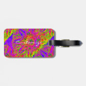 Groovy psychedelic hippie kleuren Thunder_Cove Bagagelabel (Achterkant horizontaal)