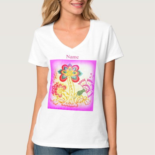 groovy psychedelic hippie palm tree t-shirt (Voorkant)